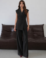 Defined Waist Vest Suit