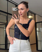 Denim Chic Corset Top