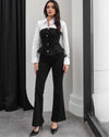 Denim Corset & Flare Pants Set