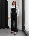 Denim Corset & Flare Pants Set