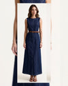 Denim Maxi Dress + Belt