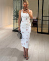 Denim Rose Midi Dress