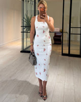 Denim Rose Midi Dress