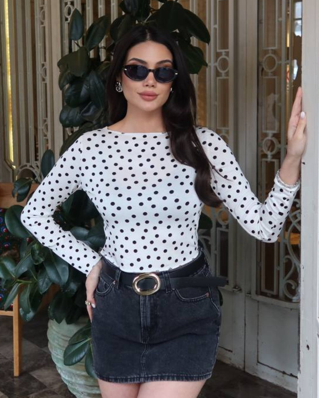 Dot Fitted Top