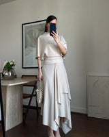 Draped Asymmetric Skirt Set