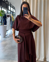Draped Asymmetric Skirt Set