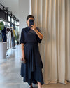 Draped Asymmetric Skirt Set