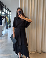 Draped Asymmetric Skirt Set