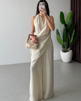 Draped Halter Jumpsuit
