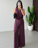 Draped Halter Jumpsuit