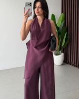 Draped Halter Jumpsuit