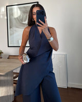 Draped Halter Jumpsuit