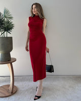 Draped Silhouette Midi Dress