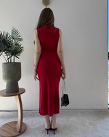 Draped Silhouette Midi Dress
