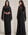 Draped Veil Evening Gown