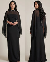 Draped Veil Evening Gown