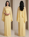 Draped Veil Evening Gown