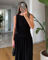 Draped Waist Maxi Dress