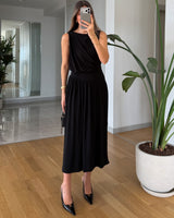 Draped Waist Maxi Dress