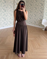 Draped Waist Maxi Dress