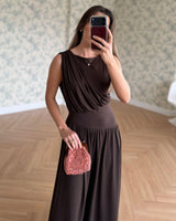 Draped Waist Maxi Dress