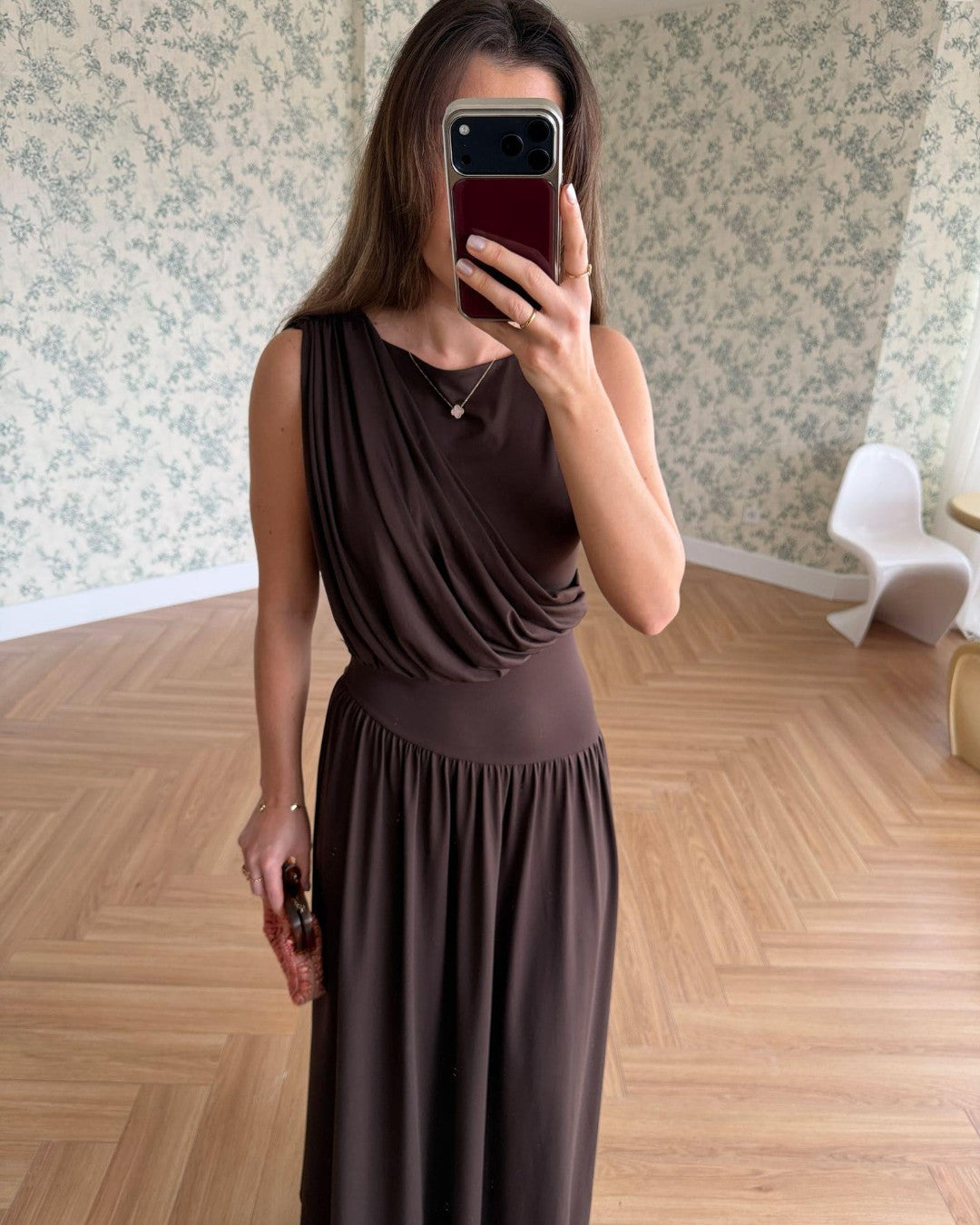 Draped Waist Maxi Dress