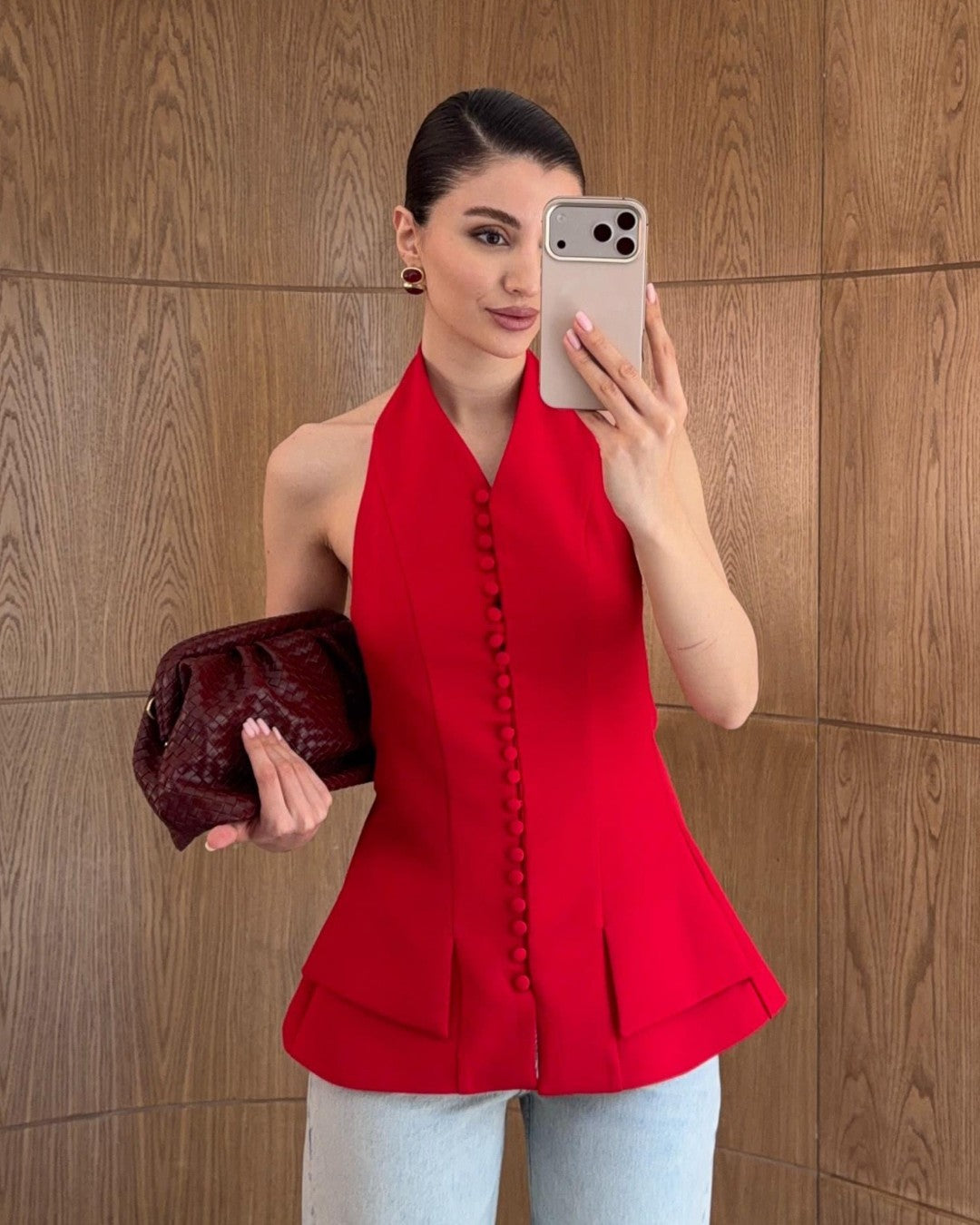 Elan Halter Blazer Top