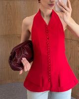 Elan Halter Blazer Top