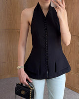 Elan Halter Blazer Top