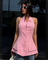 Elan Halter Blazer Top