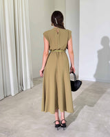 Elara Belted Midi Dress