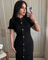 Elegant Buttoned Knit Dress