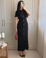 Elegant Buttoned Knit Dress