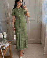 Elegant Buttoned Knit Dress