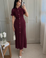Elegant Buttoned Knit Dress