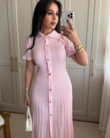 Elegant Buttoned Knit Dress