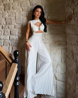 Elegant Cut-Out Pleated Jumpsuit