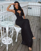Elegant Cut-Out Pleated Jumpsuit
