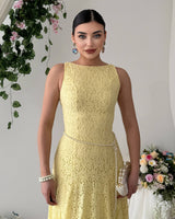 Elegant Waistline Lace Dress
