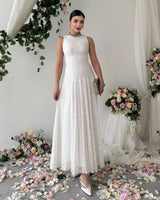 Elegant Waistline Lace Dress