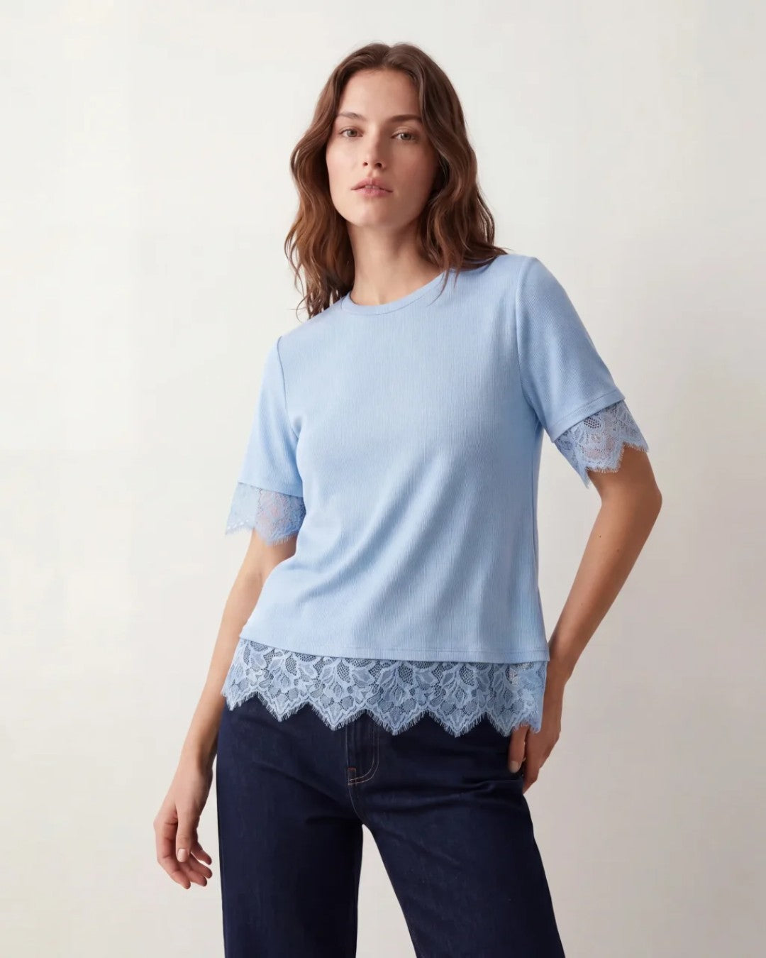 Elevated Basics Lace Detail T-Shirt