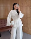 Embroidered Belted Top