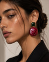 Emerald Amber Statement Earrings