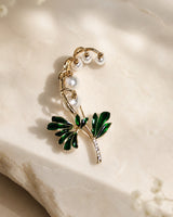 Emerald Pearl Brooch