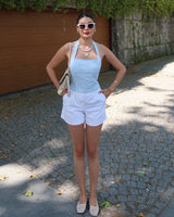 Eyelet Halter Top