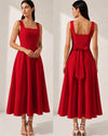 Féminine Bow Midi Dress