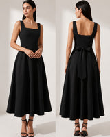 Féminine Bow Midi Dress