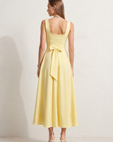 Féminine Bow Midi Dress