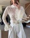 Feminine Sheer Lace Top