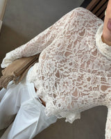 Feminine Sheer Lace Top